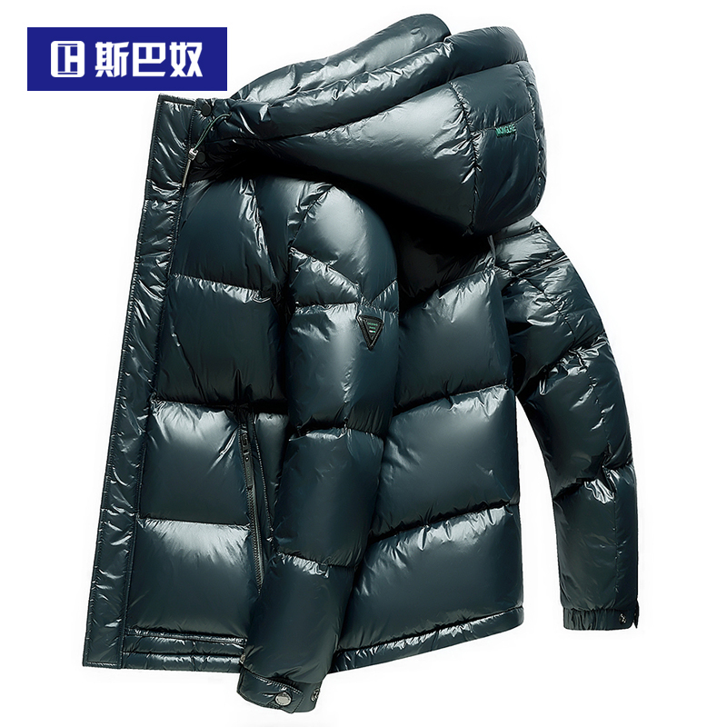 Sparano 90 Duck down Glossy Thickened Puffer Jacket Men's Short Style 2025 Winter New Hooded Warm Coat