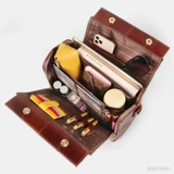 Ретро вместительная и большая универсальная сумка через плечо, премиум класс, в западном стиле, из натуральной кожи