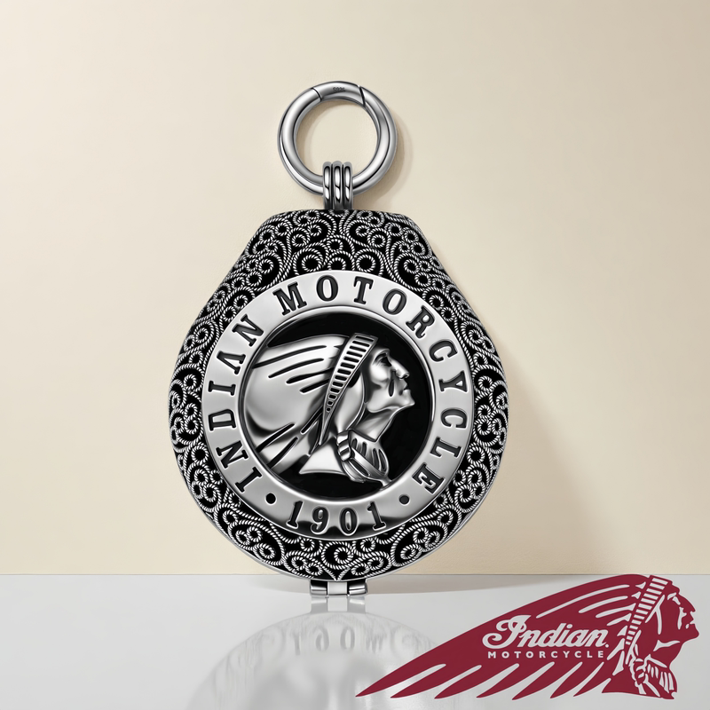Indian Key Case S925 Sterling Silver Key Holder Chief Black Horse Chief Pure Copper Road Master Metal Buckle Case