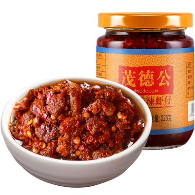 茂德公香辣虾仔辣椒酱广东特产自制农家即食拌饭拌面辣酱225g*4瓶