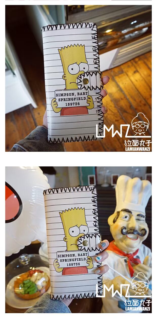 Phiên bản tiếng Hàn của sinh viên retro nam và nữ phần dài xu hướng Harajuku graffiti Nhật Bản dễ thương cặp đôi ví da ví ví mini