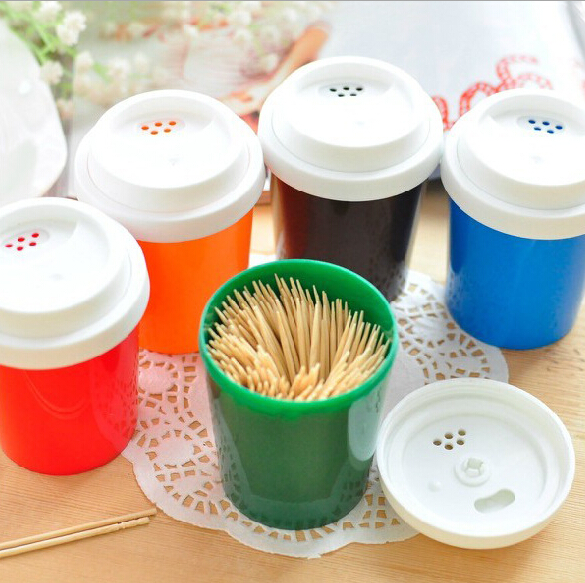 Set as a toothpick jar Advertising coffee cup toothpick cylinder Custom Toothpick box Plastic Gift toothpick cylinder Inlogo logo