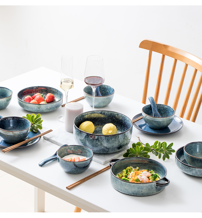Dishes suit creative household chopsticks plate combination contracted Europe type ceramic bowl suite ins plate