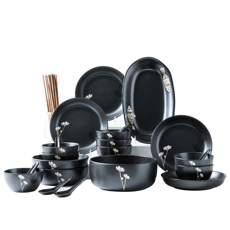 This porcelain Japanese ceramics tableware suit household contracted porcelain dishes dishes chopsticks suite combination blossoms