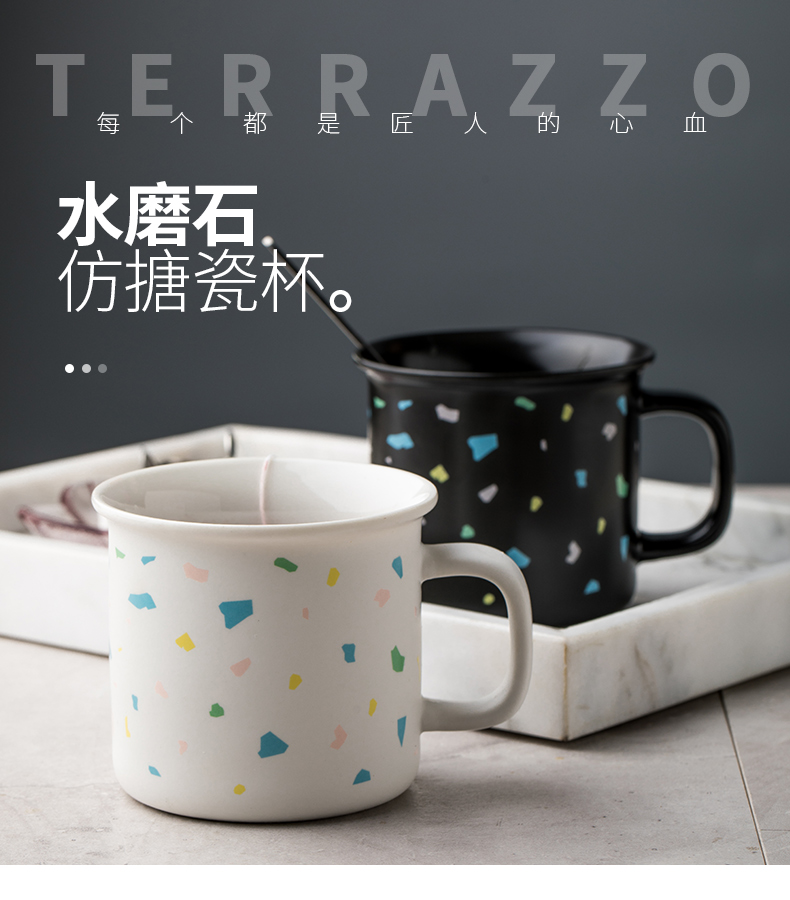 Household glass set four family sitting room ceramic keller cup water suit European cup suit