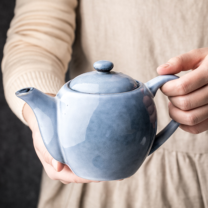Household ceramics little teapot single Nordic cool retro single pot of tea kettle creative simple quietly elegant tea kettle