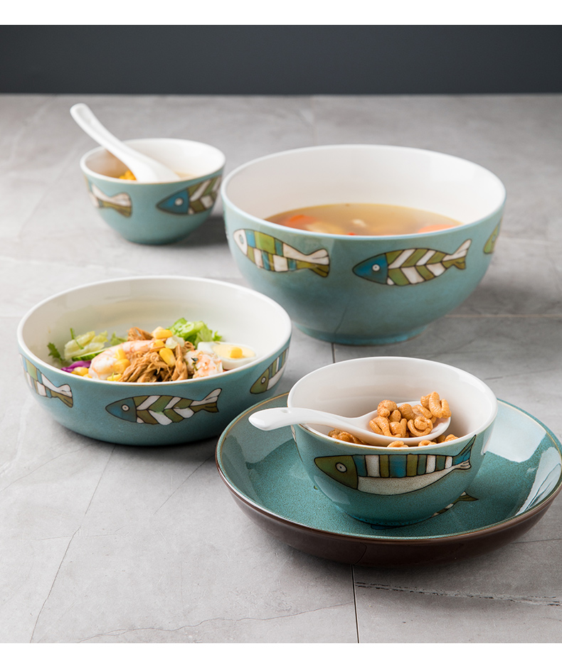 Youcci porcelain tableware suit Chinese style dishes suit household Chinese wind leisurely contracted one food people eat