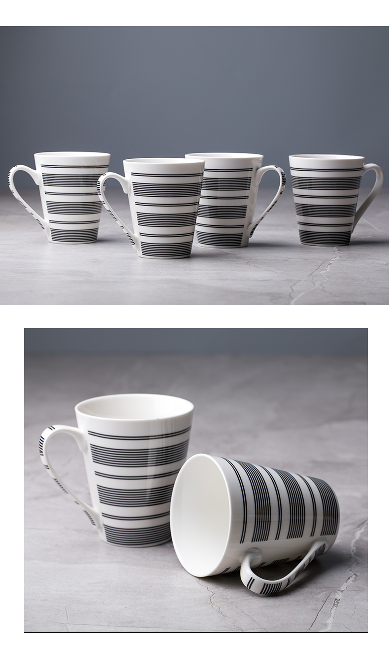 Household glass set four family sitting room ceramic keller cup water suit European cup suit
