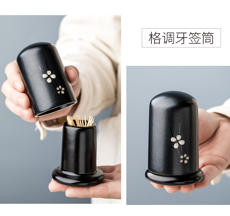 Japanese household teeth toothpicks/restaurant toothpick toothpick extinguishers creative ceramics cup Chinese contracted toothpick box