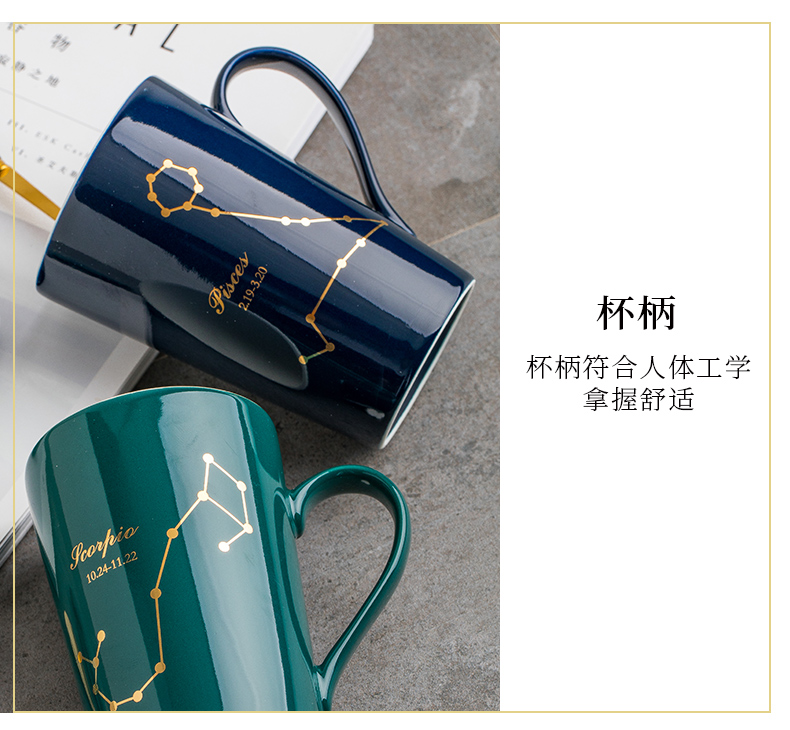 This porcelain creative sign ceramic keller cup with cover spoon lovers ultimately responds a cup of coffee cup men 's and women' s cup