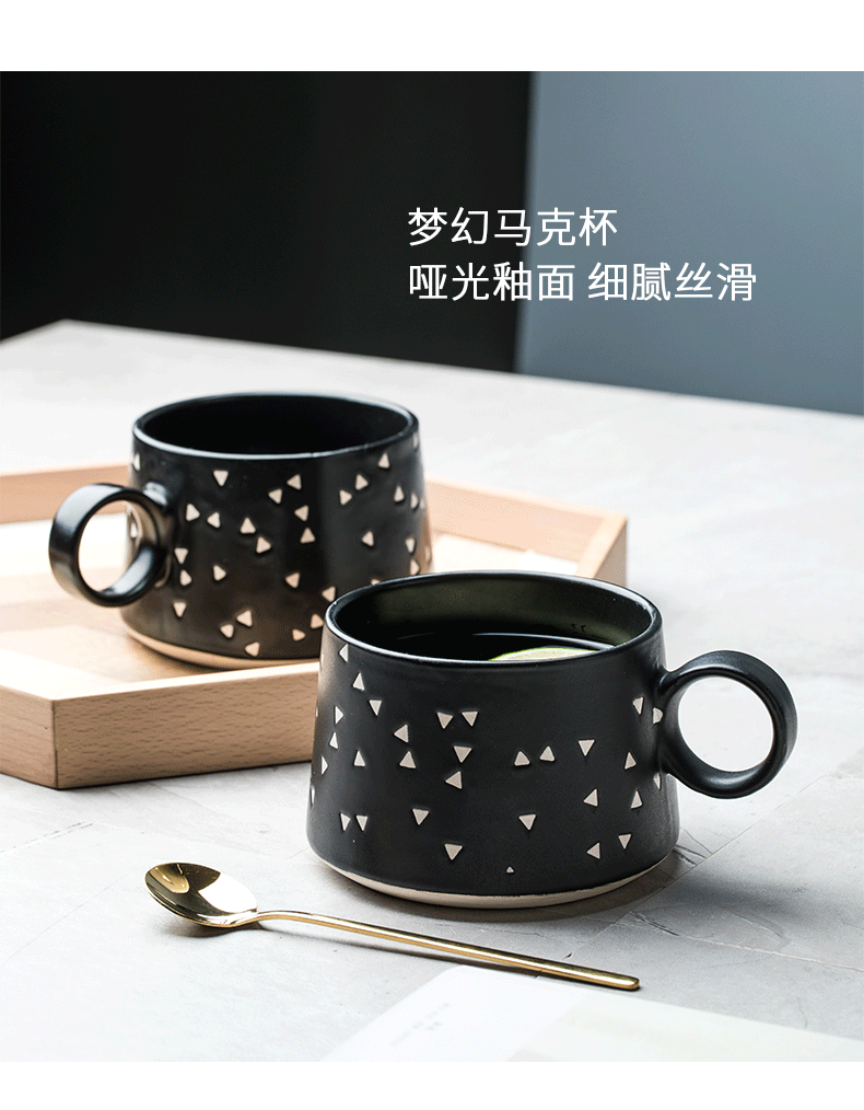 Cup of creative move trend mark Cup coffee Cup Japanese large breakfast Cup hand - made ceramic Cup