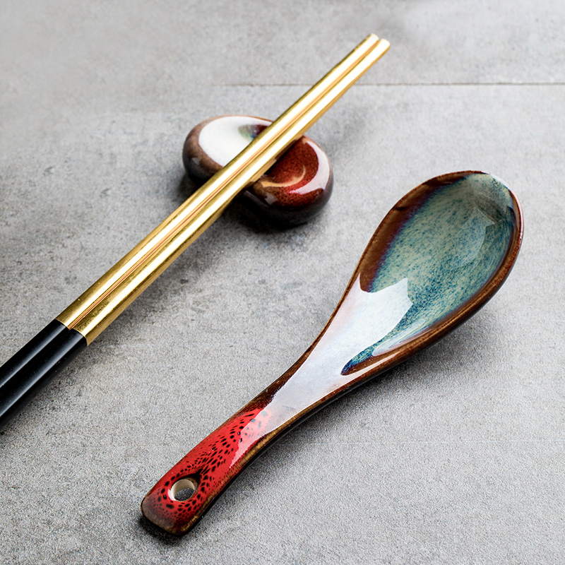 Youcci creative porcelain ceramic spoon household hotel leisurely dinner spoon, small spoon, spoon, chopsticks chopsticks shelf