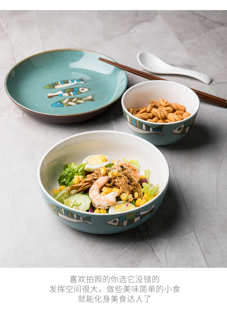 Youcci porcelain tableware suit Chinese style dishes suit household Chinese wind leisurely contracted one food people eat