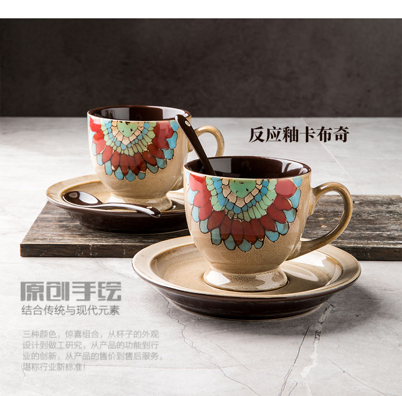 Youcci porcelain leisurely continental small coffee cups and saucers suit creative move contracted hand - made ceramic cup coffee kit