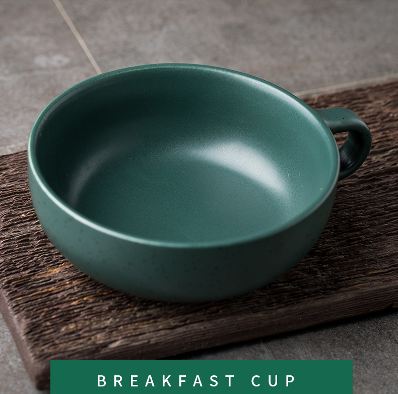 Send cups of creative household contracted breakfast bowl breakfast cup to the strong move a pure color ceramic keller