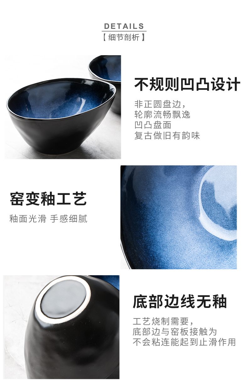 This household ceramics creative special - shaped ceramic bowl move hot pot dishes snacks rainbow such use bevel cold dish bowl of European dishes