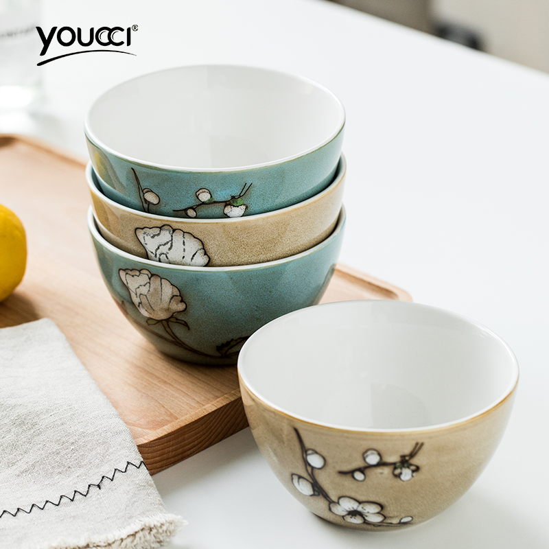 Hisa youcci porcelain creative household tableware ceramic bowl porringer move bowl of 5 m jobs