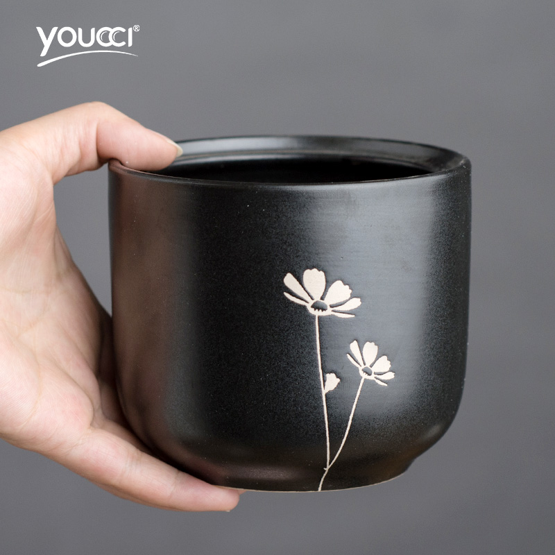 Youcci porcelain creative water - wave large leisurely seasoning jar of Japanese household kitchen sugar pot monosodium salt jars