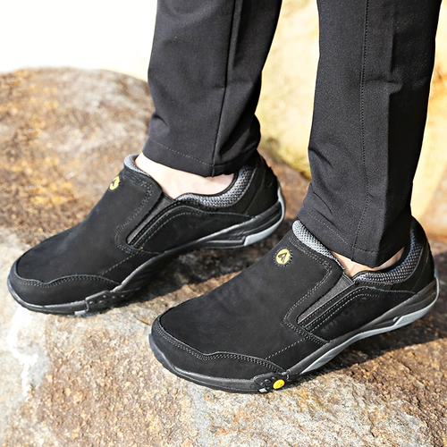 Альпинистская демисезонная износостойкая нескользящая спортивная обувь подходит для пеших прогулок для отдыха, из натуральной кожи