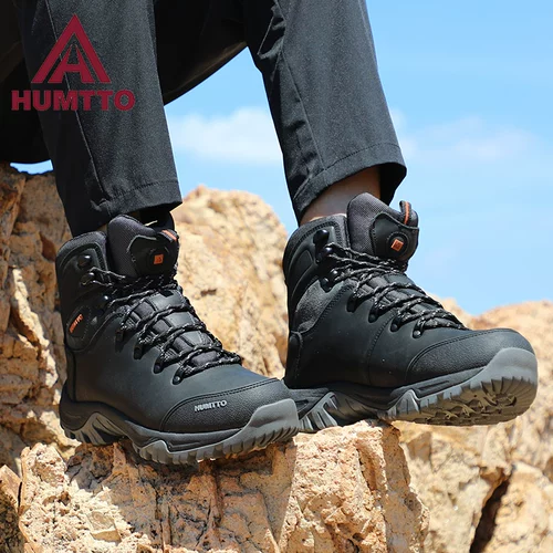 Зимние высокие туфли, нескользящая износостойкая альпинистская обувь подходит для пеших прогулок, кожаные альпинистские сапоги