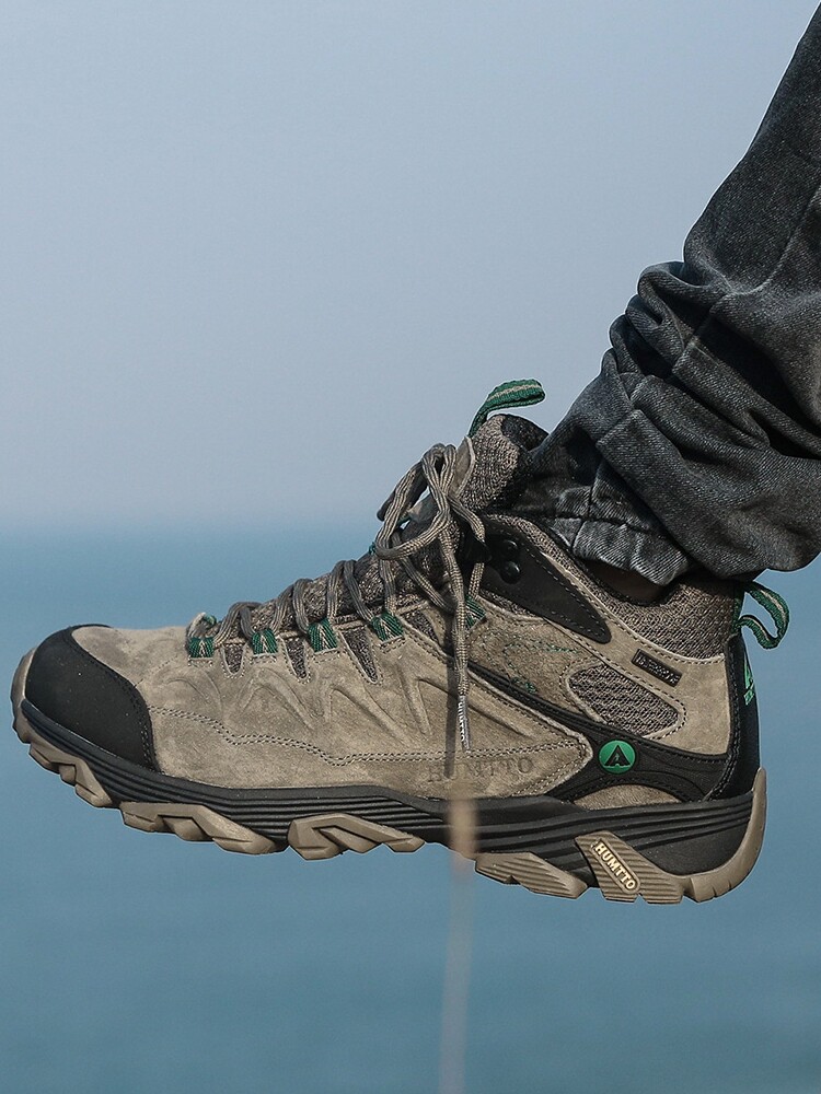 Hantu Hiking Shoes for Men, Spring and Autumn, Water-Repellent, Non-Slip, Professional High-Top, Wear-Resistant Hiking Shoes, Women's Tactical Cross-Country Outdoor Shoes