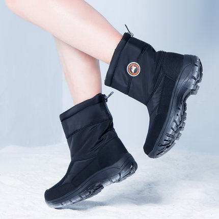 悍途东北户外雪地靴女冬季防水防滑徒步鞋高帮