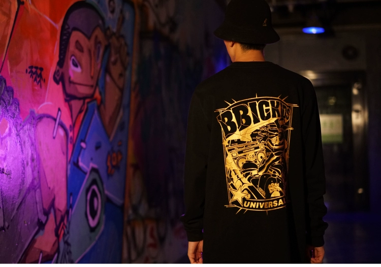 bboy hip-hop lỏng áo thun hip-hop dài tay hiphop popping trượt ván graffiti - Áo phông dài