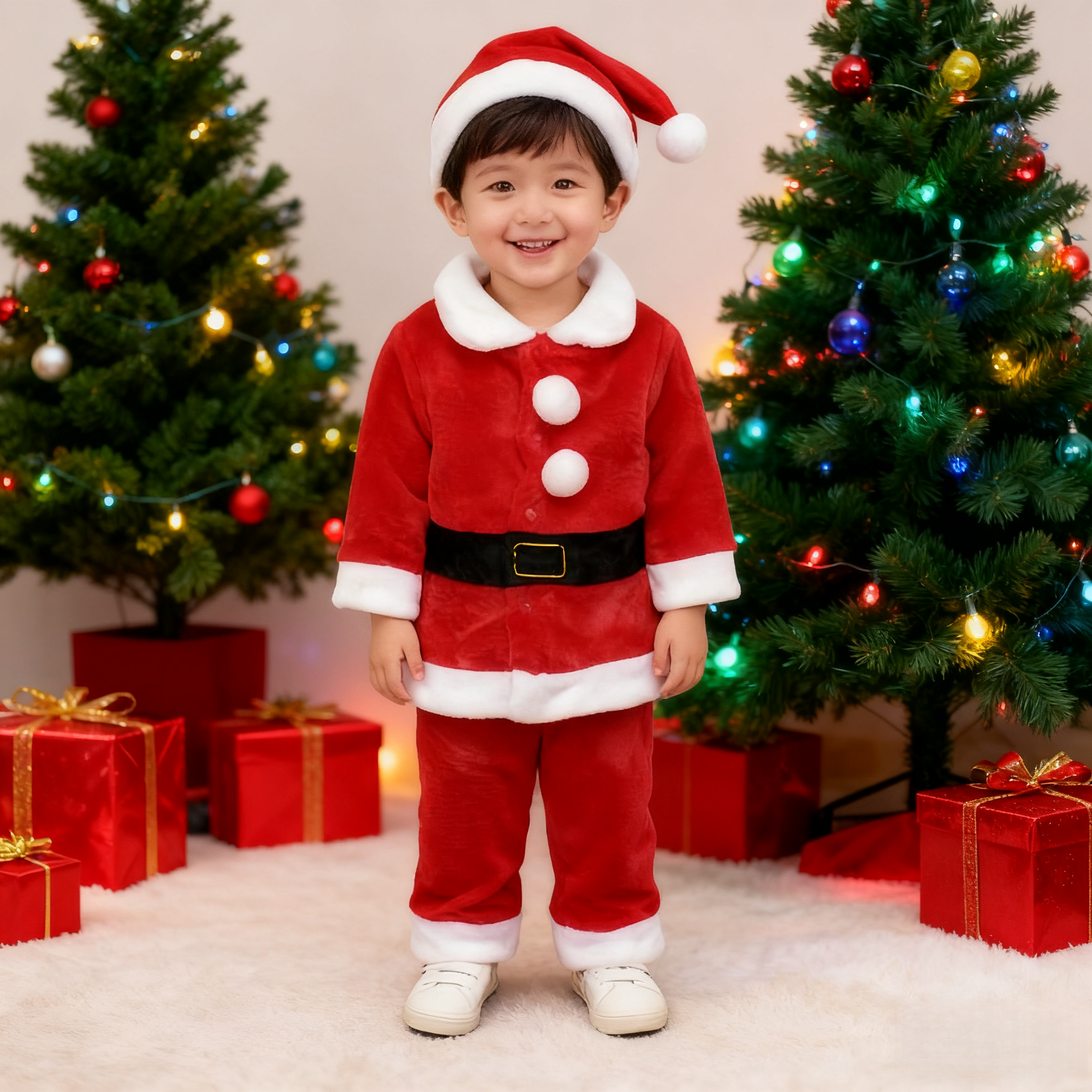 圣诞衣服儿童男童cos圣诞老人装扮服装女童新年派对表演出服宝宝评价- 淘宝网, image size:2048x2048