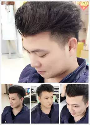 Men's handsome plane head wig seamless invisible realistic men's back hair block woven hair replacement real hair