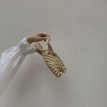 chic retro wind ~ 2021 new summer 100 hitchhiking Korean version Baotou hollowed-out small heel sandal women