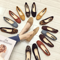 ◆ C H I C D A I L Y. 2 0 2 1 year Spring new flat-bottomed female single shoe Korean version Grandma Bean Bean Shoes