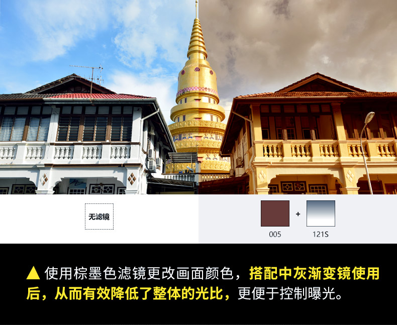 Bộ lọc đơn sắc Pháp Gao Jian COKIN Z005 Bộ lọc mực màu nâu đầy đủ màu đen và trắng - Phụ kiện máy ảnh DSLR / đơn benro t660ex