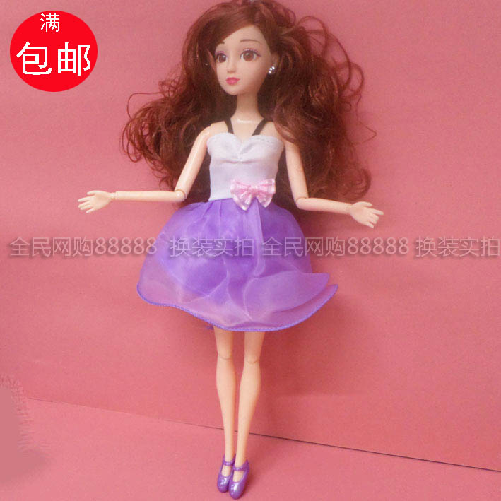 Gửi giày xanh sóng đen Váy búp bê Barbie Barbie chơi nhà gái đồ chơi 30CM thay quần áo thời trang xe đồ chơi