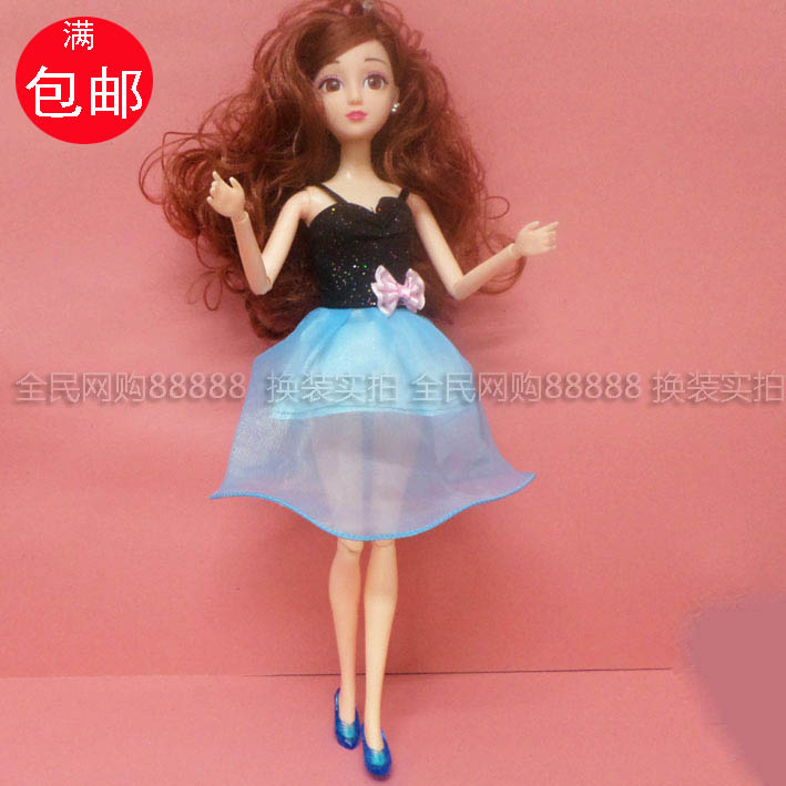 Gửi giày xanh sóng đen Váy búp bê Barbie Barbie chơi nhà gái đồ chơi 30CM thay quần áo thời trang xe đồ chơi