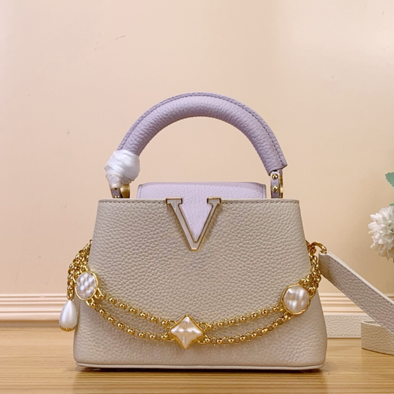 Limited Edition Kapu Shell Floral Double Chain Bag, Horizontal and Vertical Version, Women's Handbag, Mini Size, New Model