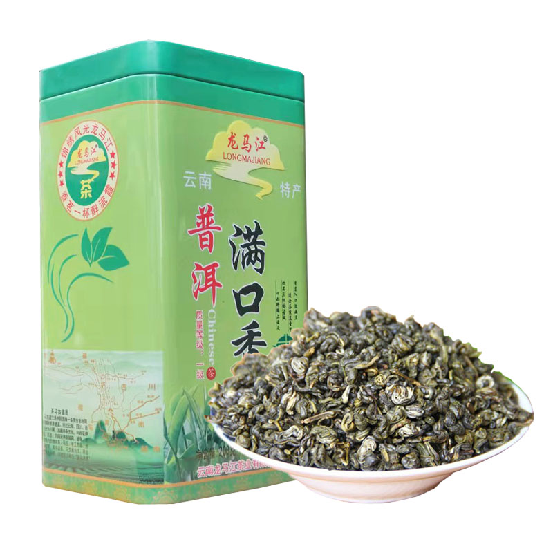 Dragon Majiang Pu'er Full Mouth Aroma Canned 200g Bibi snail Spring New tea Yunnan specie Giant Leaf Seed Baked Green Tea