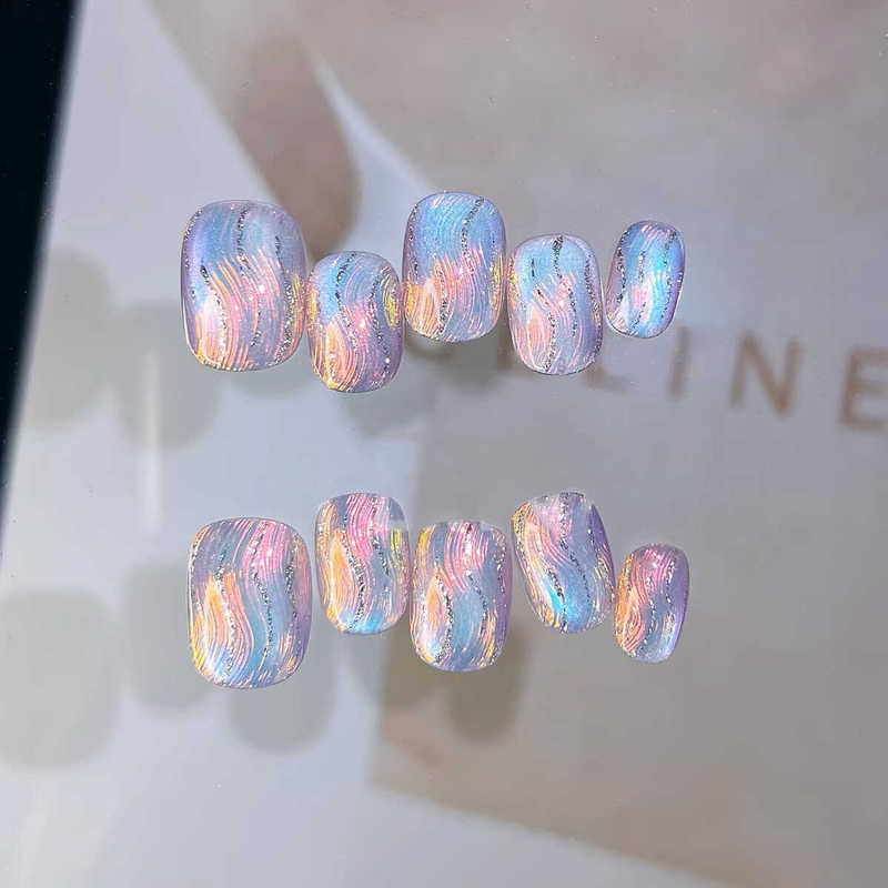 Cinderella Handmade Wearable Nail Cloud High-End Niche Whitening Nail Patch Removable Gradient Nails