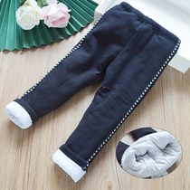 Foreign-quality girls with cotton padded winter cotton trousers for childrens slim body and velvet leggings