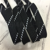 1-1.2cm wide polyester black white jumper flat rope hollow rope cap rope waist rope draw rope with yarn rope