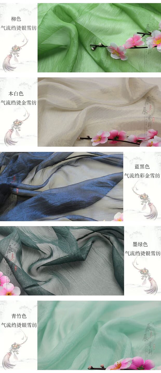 30D Bronzing vải gạc voan Tencel vải trang phục Han quần áo nóng bạc voan váy lớn Ru-tay vải áo sơ mi - Vải vải tự làm chất cotton tàu