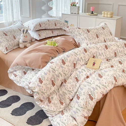 Хлопковый комплект, пододеяльник для школьников, хлопковая простыня, 4 предмета, 3 предмета