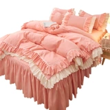 Корейская хлопковая простыня для принцессы, хлопковый комплект, одеяло, демисезонный пододеяльник, 4 предмета