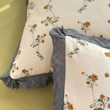 Брендовый минималистичный хлопковый комплект, простыня для принцессы, пододеяльник, 4 предмета, цветочный принт