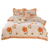 Хлопковый комплект, кровать для принцессы, простыня, пододеяльник, 4 предмета