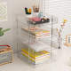Multi-layer desktop bookshelf acrylic transparent desk storage rack picture book rack office file box dormitory storage rack