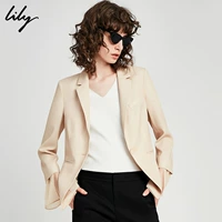 [Các ngôi sao có cùng đoạn vải nhập khẩu Hàn Quốc] Lily2018 thời trang mới OL chiến đấu để nhận được bộ đồ đi lại eo quần áo bộ thu đông nữ đẹp