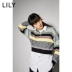 LILY2020 phụ nữ mới sọc đan áo len lỏng giữa áo len dài - Đan Cardigan