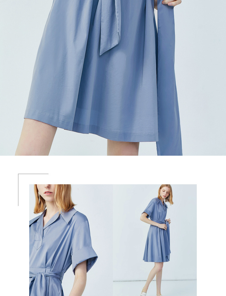 Lily2019 mùa hè mới cho phụ nữ Áo thun cotton tay ngắn A-line 119250C7584 - Váy eo cao 	váy eo con kiến	