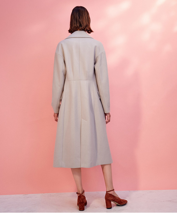 103Lily Winter New Women Màu áo liền thân Thắt lưng Eo dài Dài Áo len dài đến đầu gối áo dạ măng tô nữ đẹp