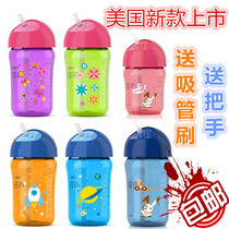 American Xinanyi AVENT childrens baby rotating cup lid straw cup Learning drinking cup leak-proof new